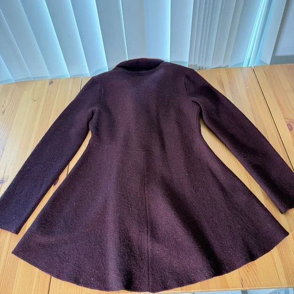 Anthropologie Rosie Neira 100% Wool Purple Ruffle Blazer Jacket Witchy S - Picture 7 of 10